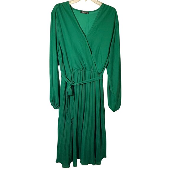 Prettygarden Women's Midi Long Puff Sleeve Flowy Green Dress - Size‎ XXL - Picture 4 of 11